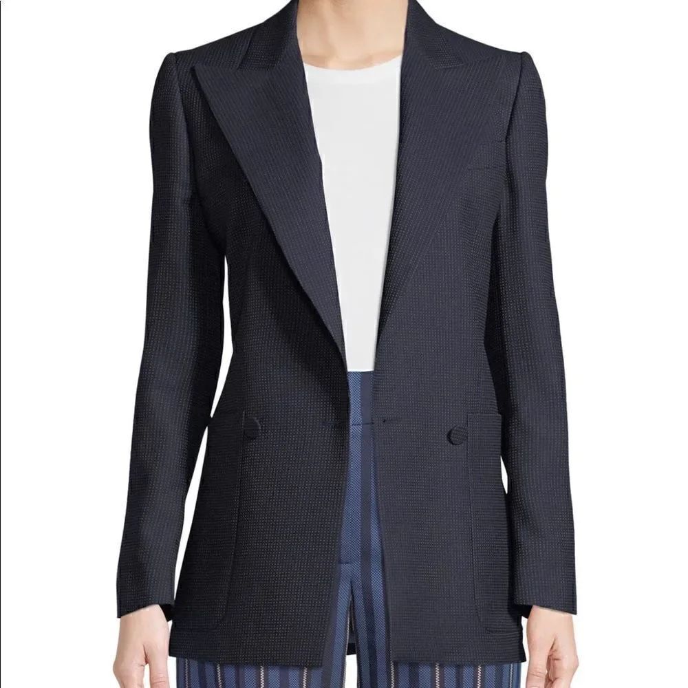 Burberry Leamington Pindot Wool Single-Button Jacket, NWT